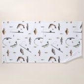 Theme-Muster für Fische mit Angelruten Strandtuch (Vorderseite)