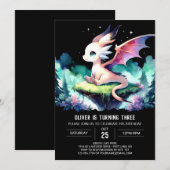 Theme Niedlich Dragon Birthday Einladung (Vorne/Hinten)