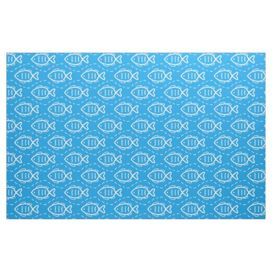 Theme of Ocean Sea Fish Wave Lines Muster Stoff (Fat Quarter (45,7 x 55,9 cm))