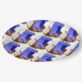 Theme Party Paper Teller für Blue & White Beach St (Schrägansicht)