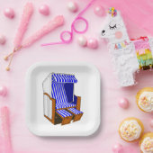 Theme Party Paper Teller mit Blue & White Beach-St (Party)