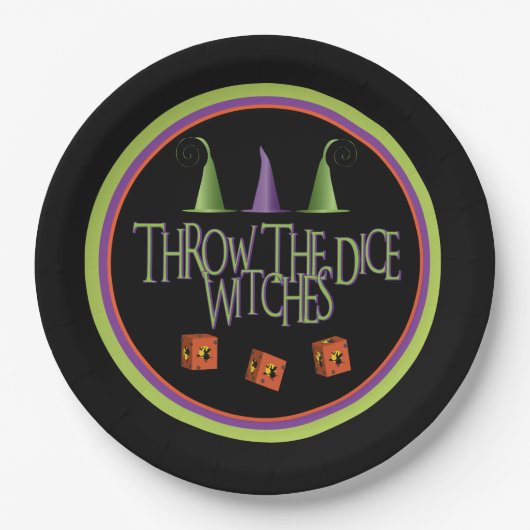 Theme The Dice Hexen Oktober Thema Bunco Pappteller (Vorderseite)