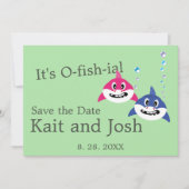Theme Wedding Fish Funny Hai speichern Datum Einladung (Vorderseite)