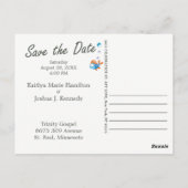 Theme Wedding Fish Funny Hai speichern Datum Postkarte (Rückseite)