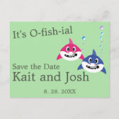 Theme Wedding Fish Funny Hai speichern Datum Postkarte (Vorderseite)