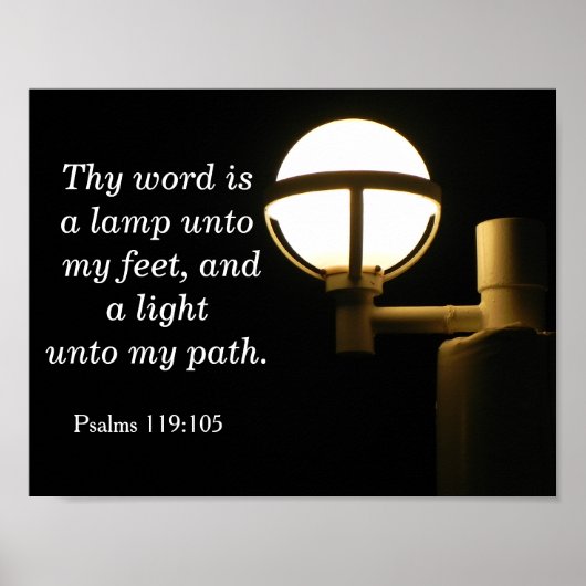 Theme Word a Lamp - Psalmen zitieren Kunst drucken Poster (Vorne)