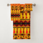 Themed African Tribal Muster Handtuch Set (Insitu)