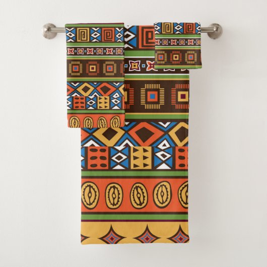 Themed African Tribal Muster Handtuch Set (Insitu)
