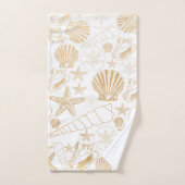 Themed Baddekor des Goldweißen Strandes, Muscheln Badhandtuch Set (Handtuch)