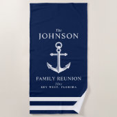 Themed Familien-nautischWiedersehen des Anker-| Strandtuch (Vorderseite)