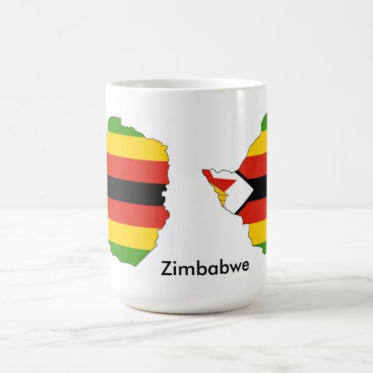 Themed Flagge Simbabwes und Karten-Tasse Kaffeetasse (Mittel)