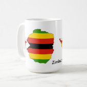 Themed Flagge Simbabwes und Karten-Tasse Kaffeetasse (Vorderseite Links)