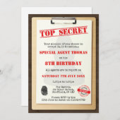 Themed Geburtstags-Party Einladung des Spions (Vorne/Hinten)