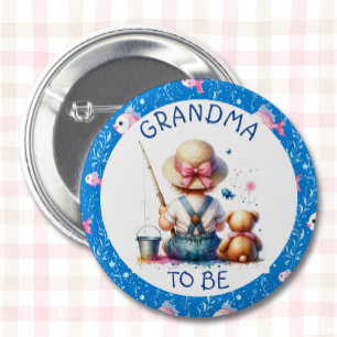 Themed Girl's Baby Shower Oma Button