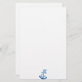Themed Marine Anchor Nautical Marine des Blue Ship Briefpapier (Vorne/Hinten)