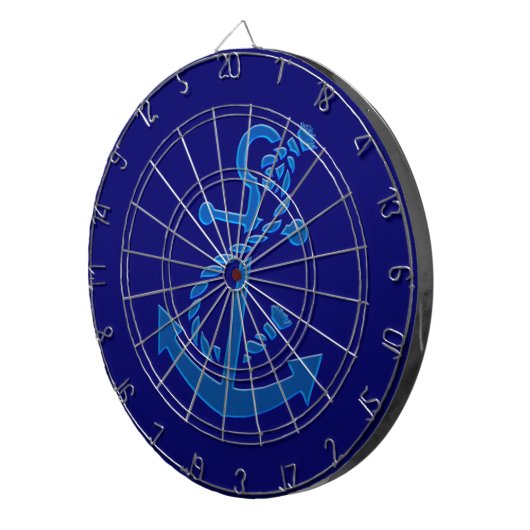 Themed Marine Anchor Nautical Marine des Blue Ship Dartscheibe (Vorderseite rechts)