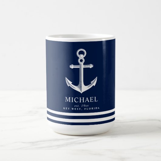 Themed nautischindividueller Name des Anker-| Kaffeetasse (Mittel)