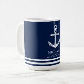 Themed nautischindividueller Name des Anker-| Kaffeetasse (Vorderseite Links)