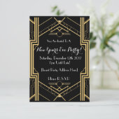 Themed NYE-Party Einladung der 1920er Jahre (Stehend Vorderseite)