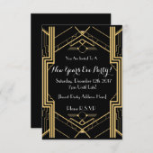 Themed NYE-Party Einladung der 1920er Jahre (Vorne/Hinten)