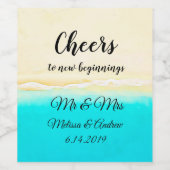 Themed Ocean Shore Beach Weinetikett (Einzelnes Label)