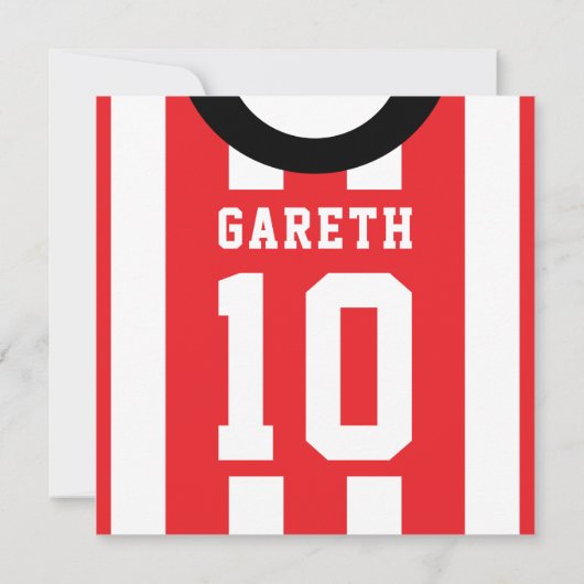 Themed Party Fußball-Jerseys lädt die Schablone Einladung (Rückseite)