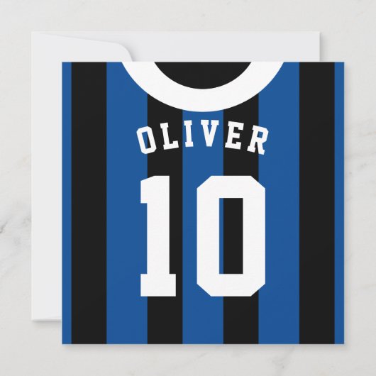 Themed Party Fußball-Jerseys lädt die Schablone Einladung (Rückseite)