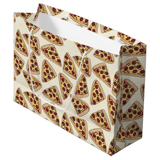 Themed Pizza Party Große Geschenktasche Geschenktüte (Vorderseite Schrägansicht)