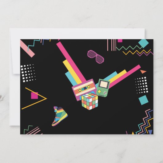 Themed Retro 80er Disco Party I Liebe Die 80er Jah Einladung (Rückseite)