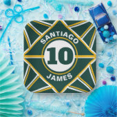 Themen-Papiertafel für den grünen und gelben Sport Pappteller (Party)