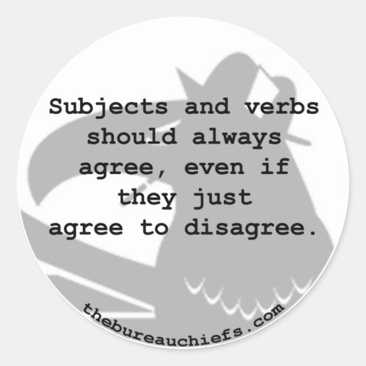 Themen und Verben-Aufkleber Runder Aufkleber (Vorderseite)