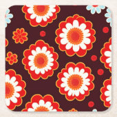 Themenabteilung Retro-Blume Rechteckiger Pappuntersetzer (Vorderseite)