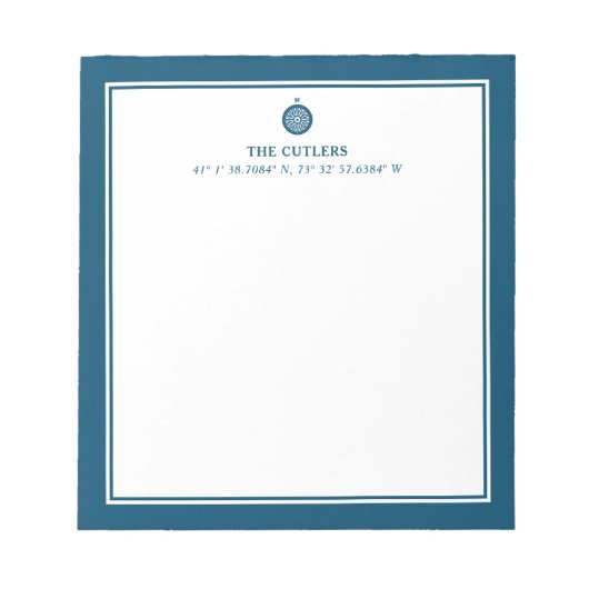 Themenkompass, blau, Personalisiert Notizblock (Vorderseite)