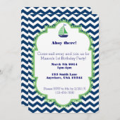 Themenorientierte 1. Geburtstagsnautischeinladung Einladung (Vorne/Hinten)