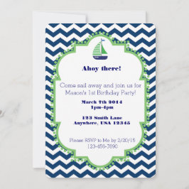 Themenorientierte 1. Geburtstagsnautischeinladung Einladung