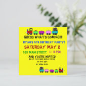 Themenorientierte Geburtstagseinladung des Zugs Einladung (Stehend Vorderseite)