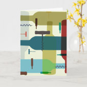 Themenorientierte Grußkarte der Weinflasche Karte (Gelbe Blume)