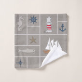Themenorientierte nautischillustration badhandtuch set (Waschlappen)