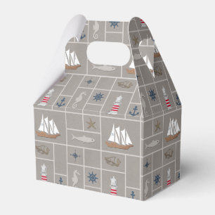 Themenorientierte nautischillustration geschenkschachtel
