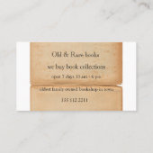 Themenorientierte Visitenkarte des alten Buches (Rückseite)