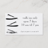 Themenorientierte Visitenkarte des Friseursalons (Rückseite)