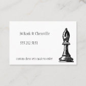 Themenorientierte Visitenkarte des Schachstückes (Rückseite)