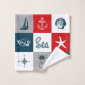 Themenorientierter nautischentwurf badhandtuch set (Waschlappen)