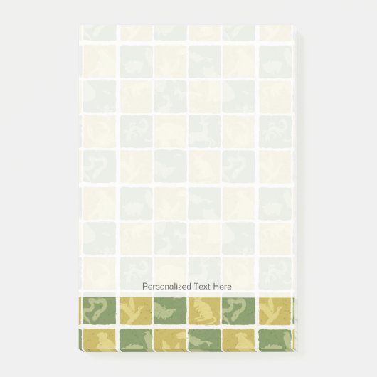 themenorientiertes Muster des Zoos Post-it Klebezettel (Vorderseite)