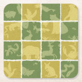 themenorientiertes Muster des Zoos Rechteckiger Pappuntersetzer (Vorderseite)