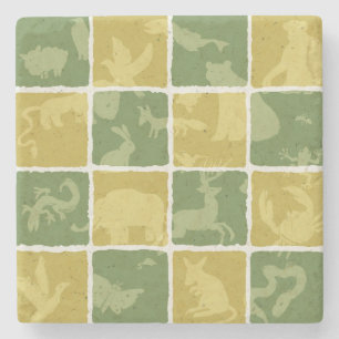 themenorientiertes Muster des Zoos Steinuntersetzer