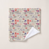 Themenorientiertes nahtloses Muster Londons mit Badhandtuch Set (Waschlappen)