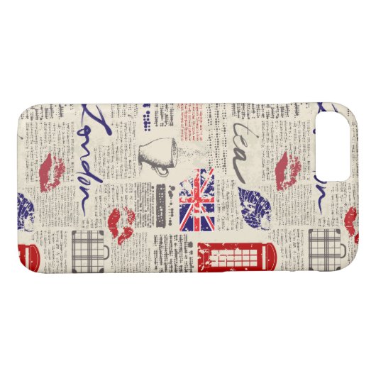 Themenorientiertes nahtloses Muster Londons mit Case-Mate iPhone Hülle (Rückseite (Horizontal))