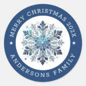 Themenurlaub Snowflake & Ice Cristales Runder Aufkleber (Vorderseite)