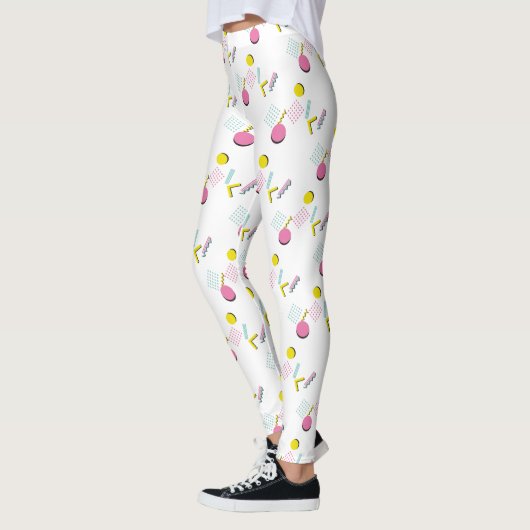Themes Farbiges Retro-Memphis-Muster der 90er Jahr Leggings (Links)
